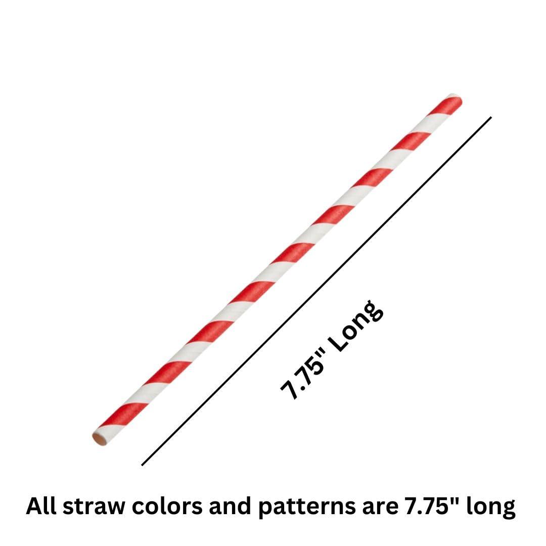 Food with Fashion 4th of July Straws USA Red, White & Blue Paper Party Straws (25 Pack) - America Patriotic BBQ Supplies