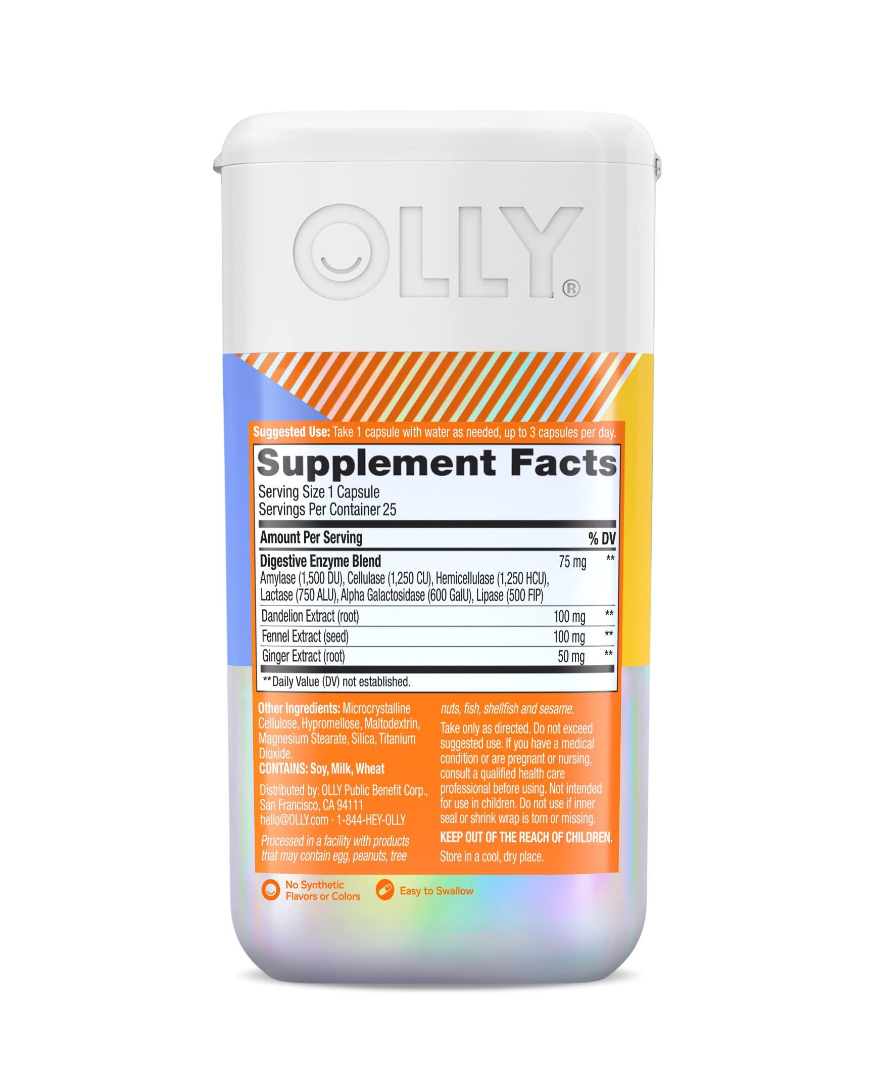 OLLY Olly Beat The Bloat Reduces Belly Bloat, 25 Capsules