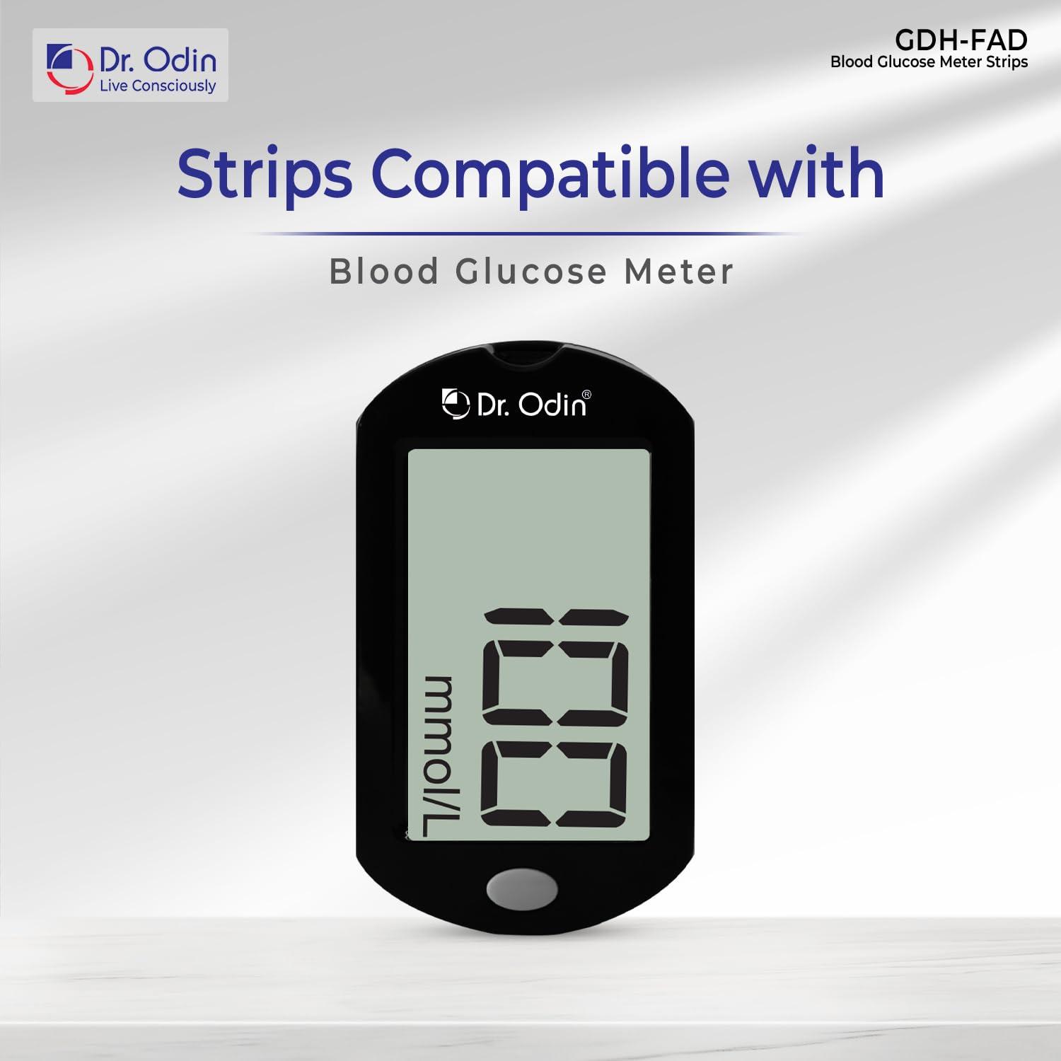 Dr. Odin Dr. Odin AC-307 (GDH-FAD) Blood Glucose Test Strips, For Self Testing Sugar Levels With GDH-FAD Monitoring Machine 50 Glucometer Strips