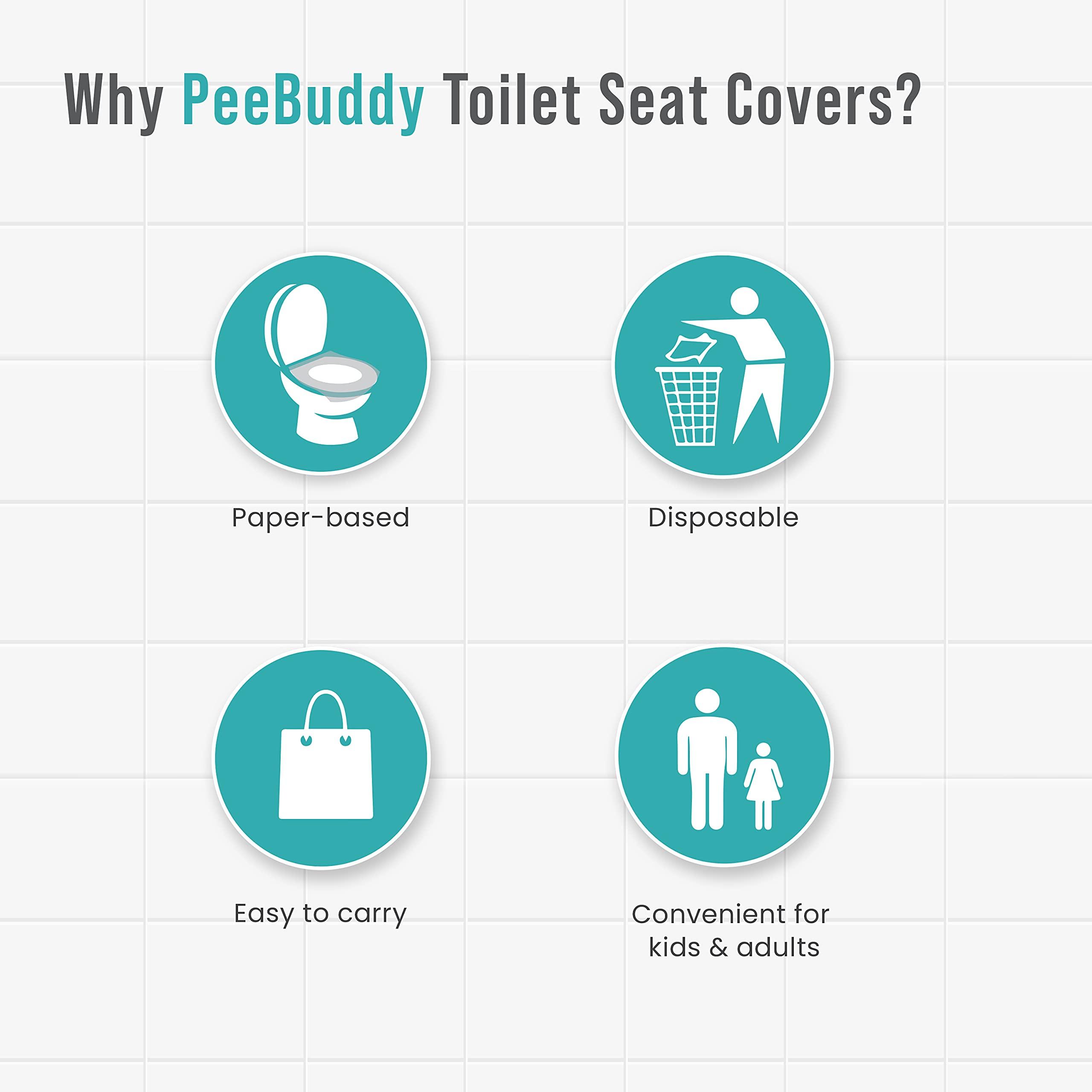 PEE BUDDY PEE BUDDY Disposable Toilet Seat Covers - 30 Sheets | No Direct Contact with Unhygienic Seats| Easy To Dispose| Nature Friendly| Must Have For Women and Men