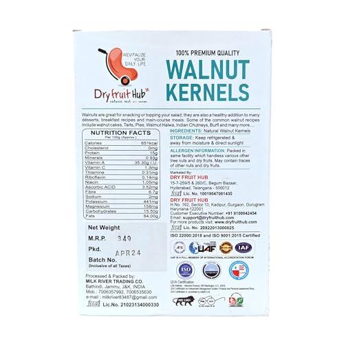 DRY FRUIT HUB Dry Fruit Hub Kashmiri Walnut Kernels 500gm Light Amber, Akhrot Walnut, Walnut Without Shell, Walnuts Kernels Premium, Kashmiri Walnut Without Shell, Akhrot Giri Unwashed Natural Colour