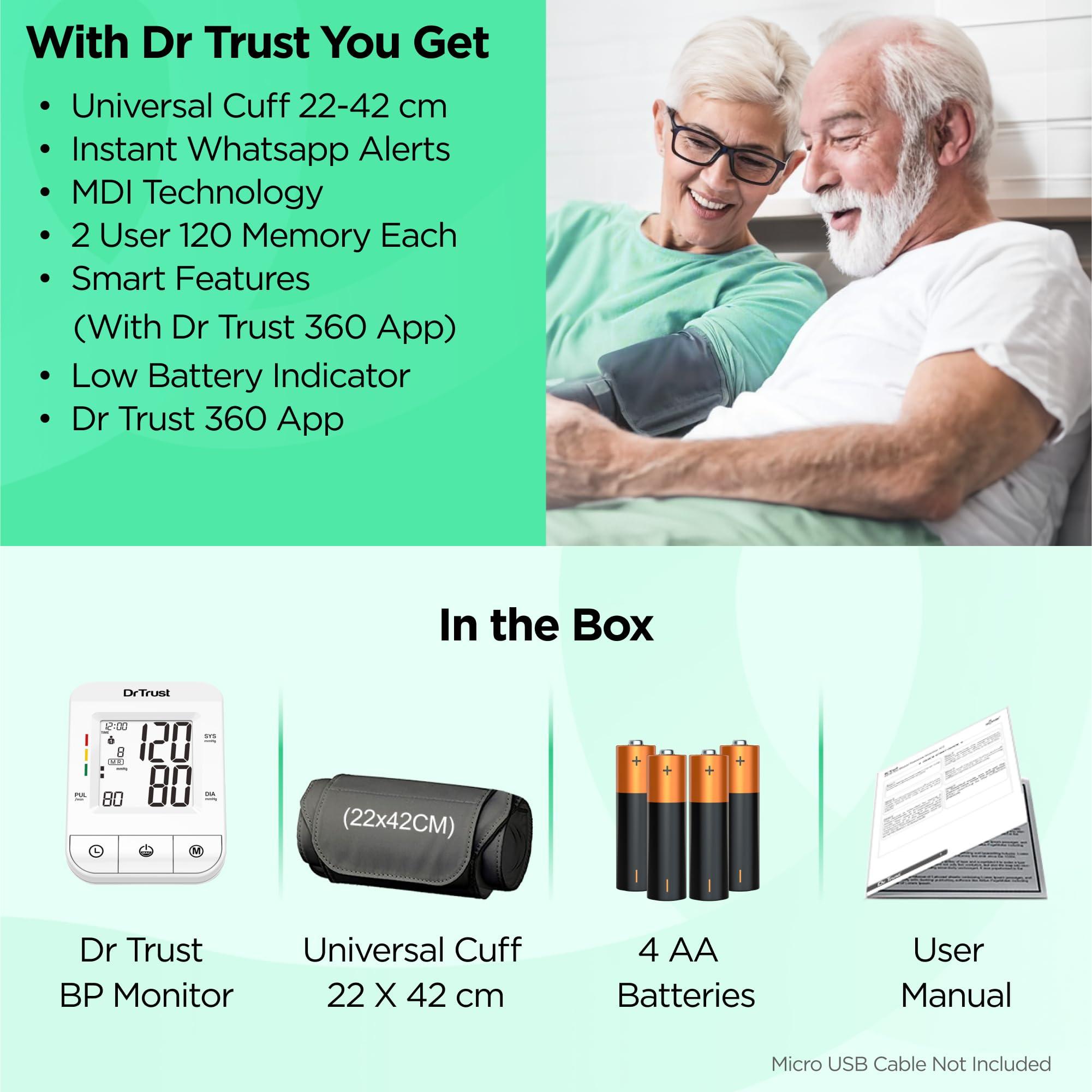 Dr Trust Dr Trust (USA) Fully Automatic Icheck Digital Blood Pressure BP Monitor Machine with Mdi Technology (White)