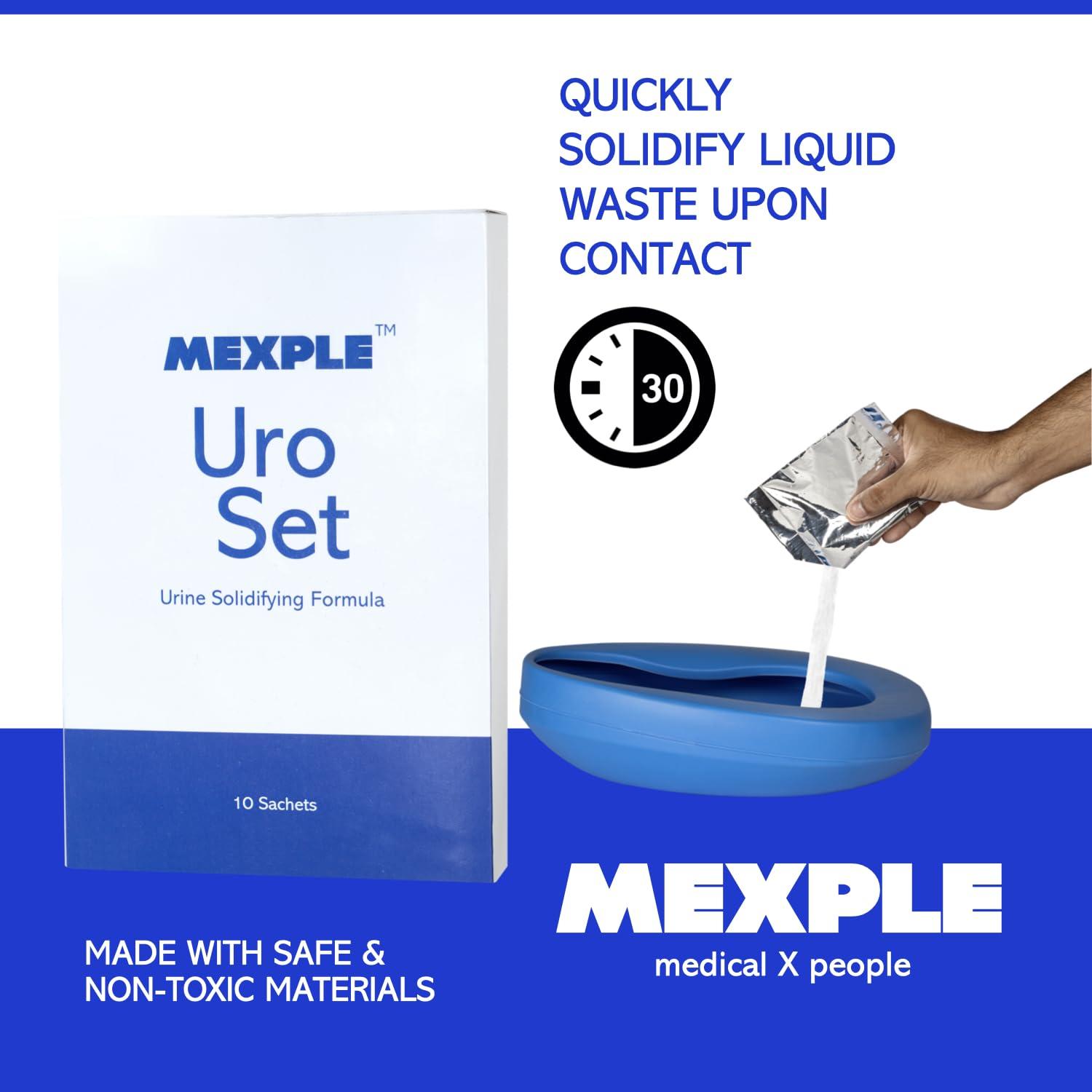 MEXPLE MEXPLE UroSet Urine Solidifier Urine Absorbent Powder | Urine Absorbent Magic Gel Turns Urine into Gel Immediately | Bio Gel Gelling Agent for Portable Waste and Pet Loo | 10 Sachets of 10gms in 1 Pack