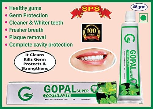 GOPAL TOOTHPOWDER Gopal Super Tooth Paste - Natural Dental Cleanser for Strong Teeth and Cavity Free - Pack of 12 Each 45gm