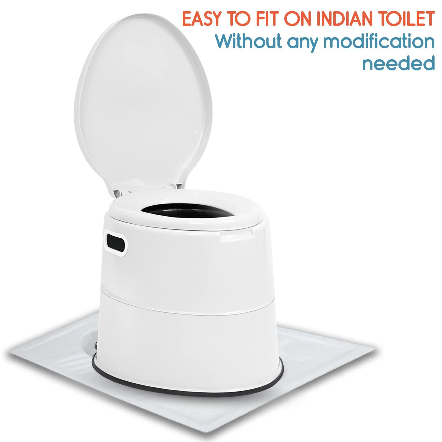 KosmoCare KosmoCare Plastic Portable Commode Toilet Stool, Commode Stool, Toilet Commode For Patients, Indian Commode Stool, Portable Toilet Seat For Adult, Kids & Handicap People, White