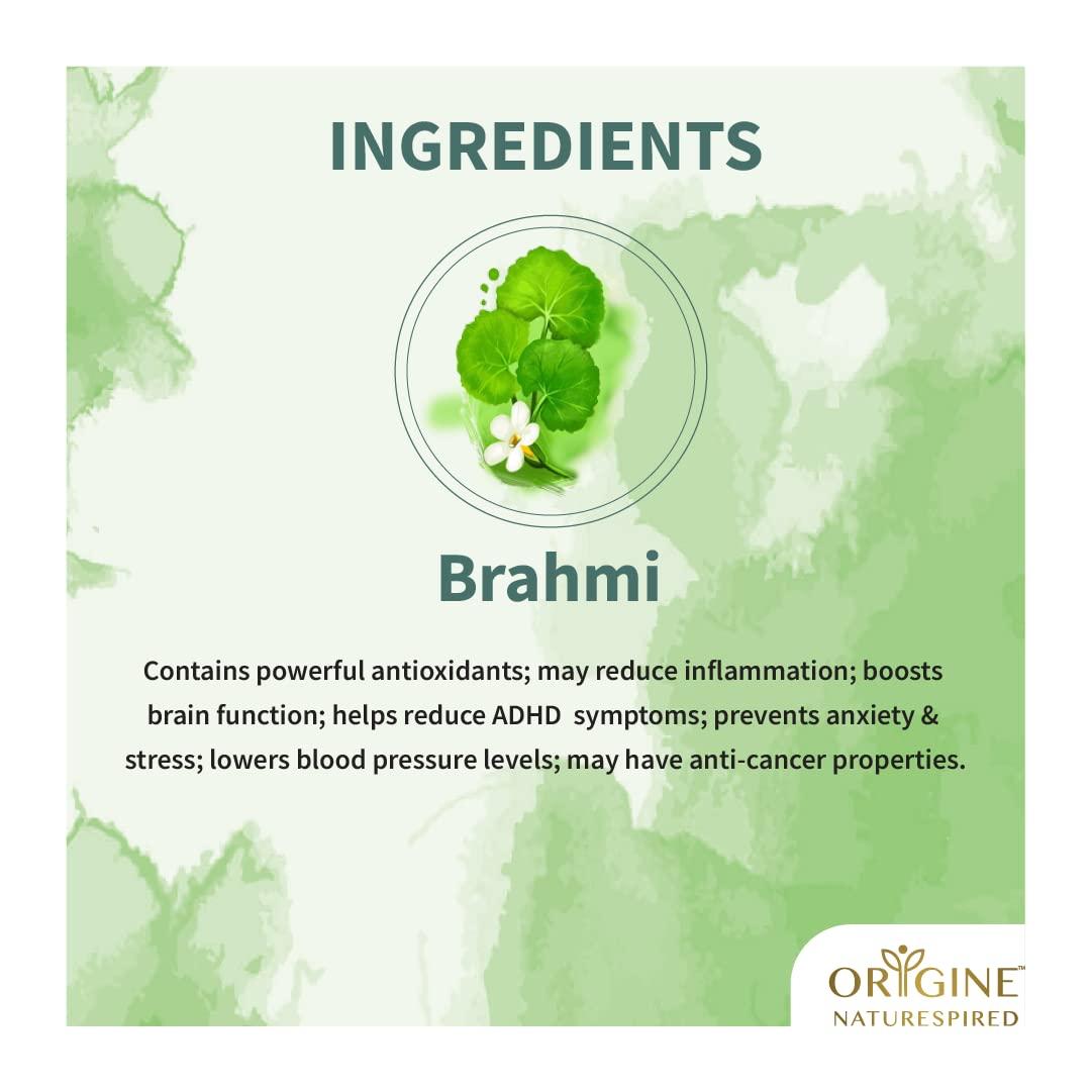 ORIGINE NATURESPIRED Origine Naturespired Brahmi Tablet | Naturally Supports Mind Wellness | Relieves Stress And Boosts Memory Power, 60 Tablets, Pack of 2