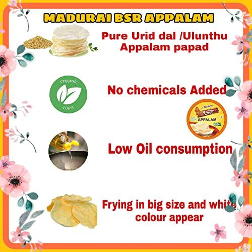 BSR BSR Plain Indian Crispy Appalam happala papad Ammul Tasty 400 Gram ( Pack of 4)