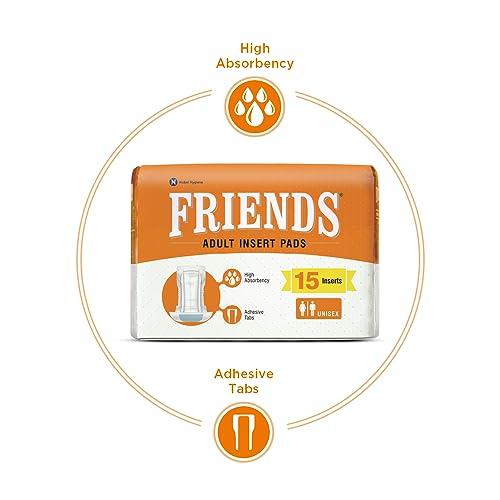 Friends FRIENDS Unisex Disposable Adult Insert Pads - Pack of 12 (Each Pack 15 Pcs)
