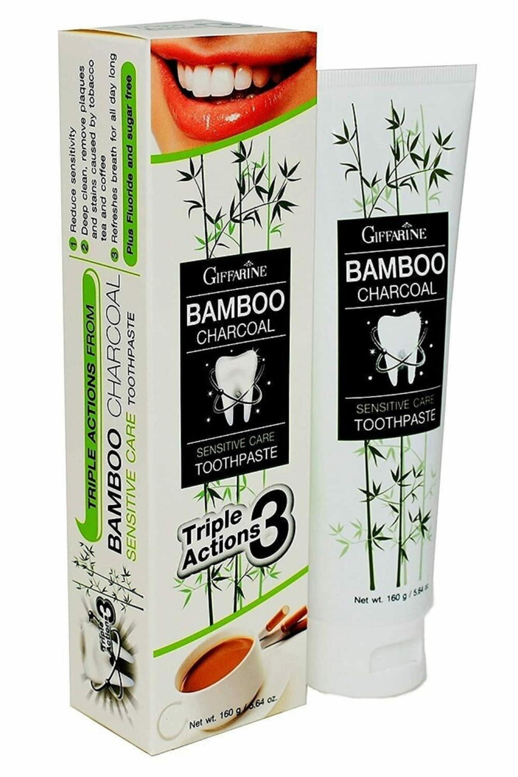 Movitronix; World In Palm Movitronix Giffarine Bamboo Charcoal sensitive-care toothpaste 160g - Thailand- Pack of 1