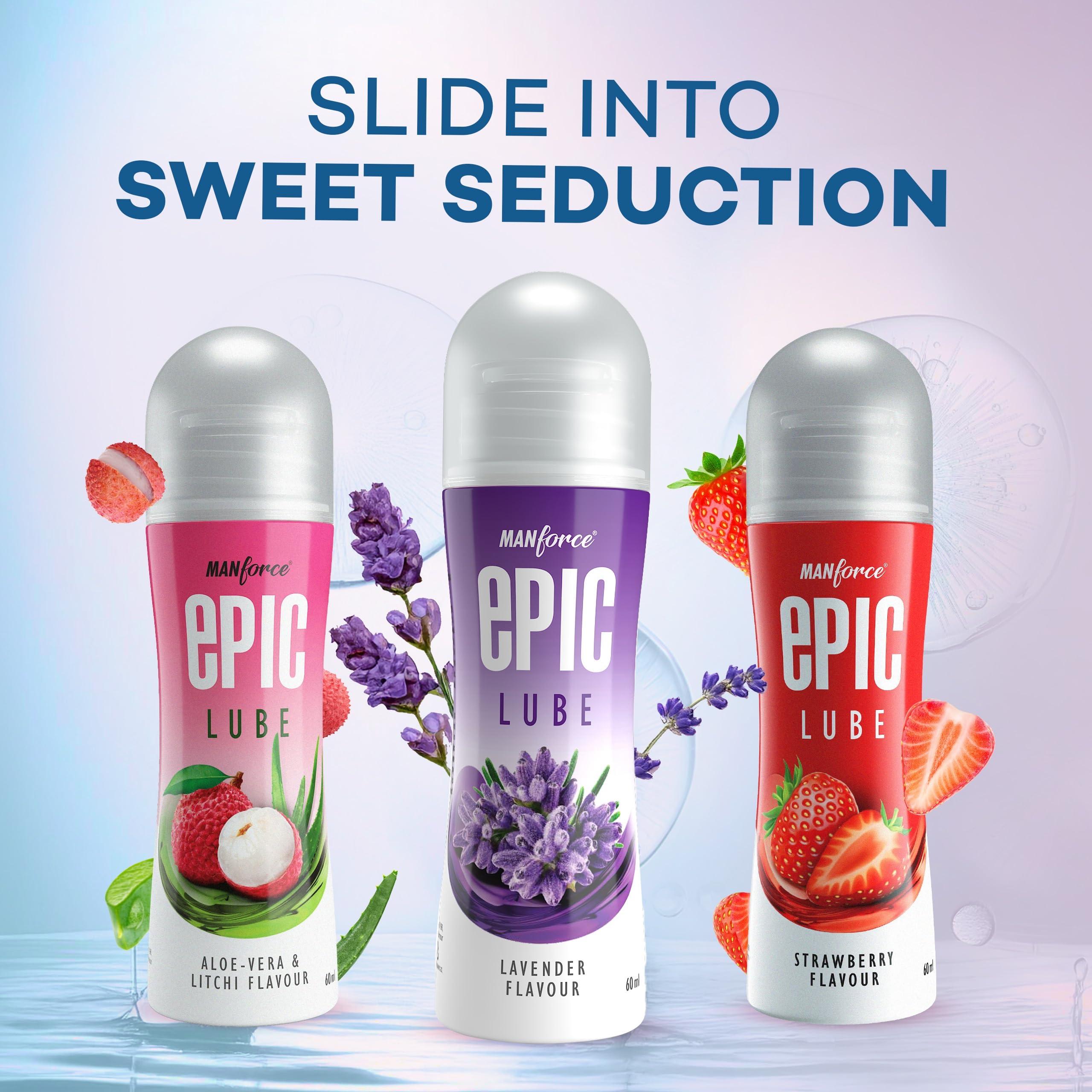 Manforce Manforce Epic Lube (Lubrication Gel for Men & Women) |Aloe-Vera & Litchi Flavoured |Water-Based Gel |Skin-Friendly |Safe to Use with Condoms |60ml