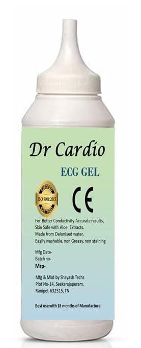 Dr Cardio Dr Cardio ECG Ultrasound GEL CE & ISO Certified Microbiologically Tested With Aloevera for Ultrasonic transmission | USG | Doppler | Sonography | Physiotheraphy bottle and refill pack