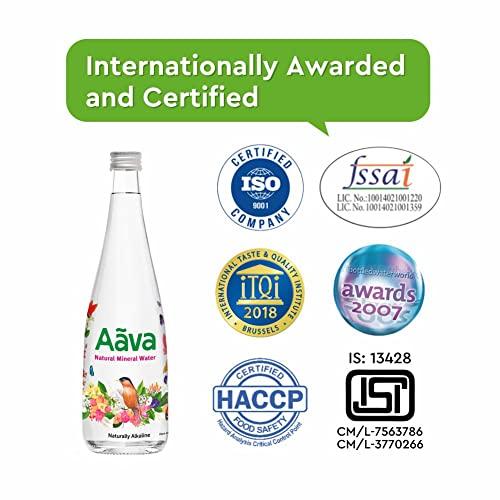 AAVA Aava Natural Mineral Water 750 ml Glass Bottle (Naturally Alkaline ; Origin Aravalli Range; pH 8+; Natural Fortified with Calcium and Magnesium) (Pack of 1 (Single Bottle))