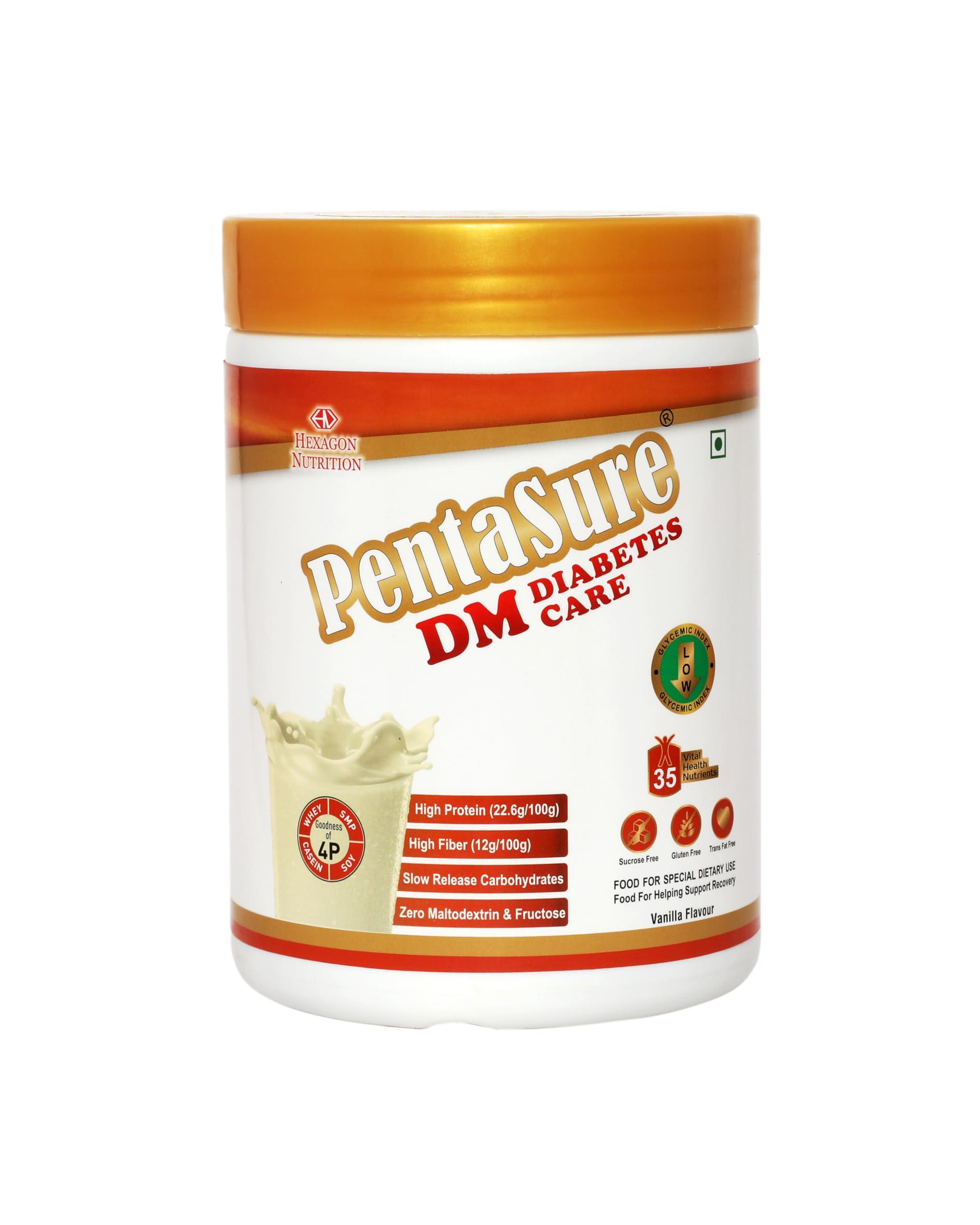 Pentasure PentaSure DM Diabetes Care Nutrition Drink to help manage Blood Sugar levels| Vanilla Flavor| 400 gm | 4 Proteins| High Fiber & Zero Maltodextrin