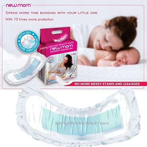 TUNSECHY TUNSECHY Premium New Mom Maxi Maternity Sanitary Pads Napkins for Women - Ultra Soft, Extra Wide, Long Lasting Protection- New Mom Sanitary Maternity Pads, Heavy Flow 850ml - 5 pads in 1 pack. (TU3)