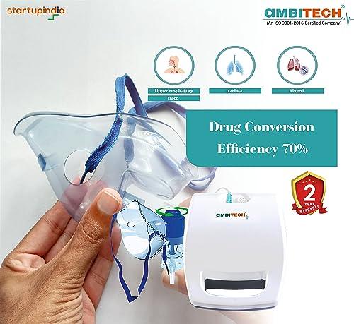 AMBITECH AmbiTech Easy NC 12 Nebulizer Machine With 2 Year Replacement Warranty For Adults & Kids