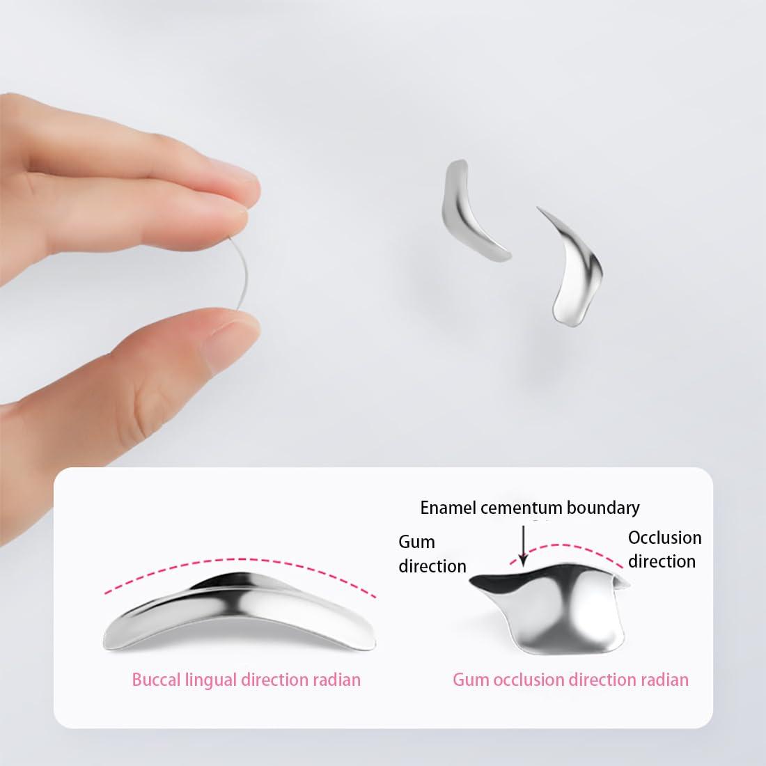 EASYTODENTA EASYTODENTA Dental Matrix Bands 50PCS Sectional Contoured Metal Matrices System 50m for Tooth Interproximal Refill (Large)