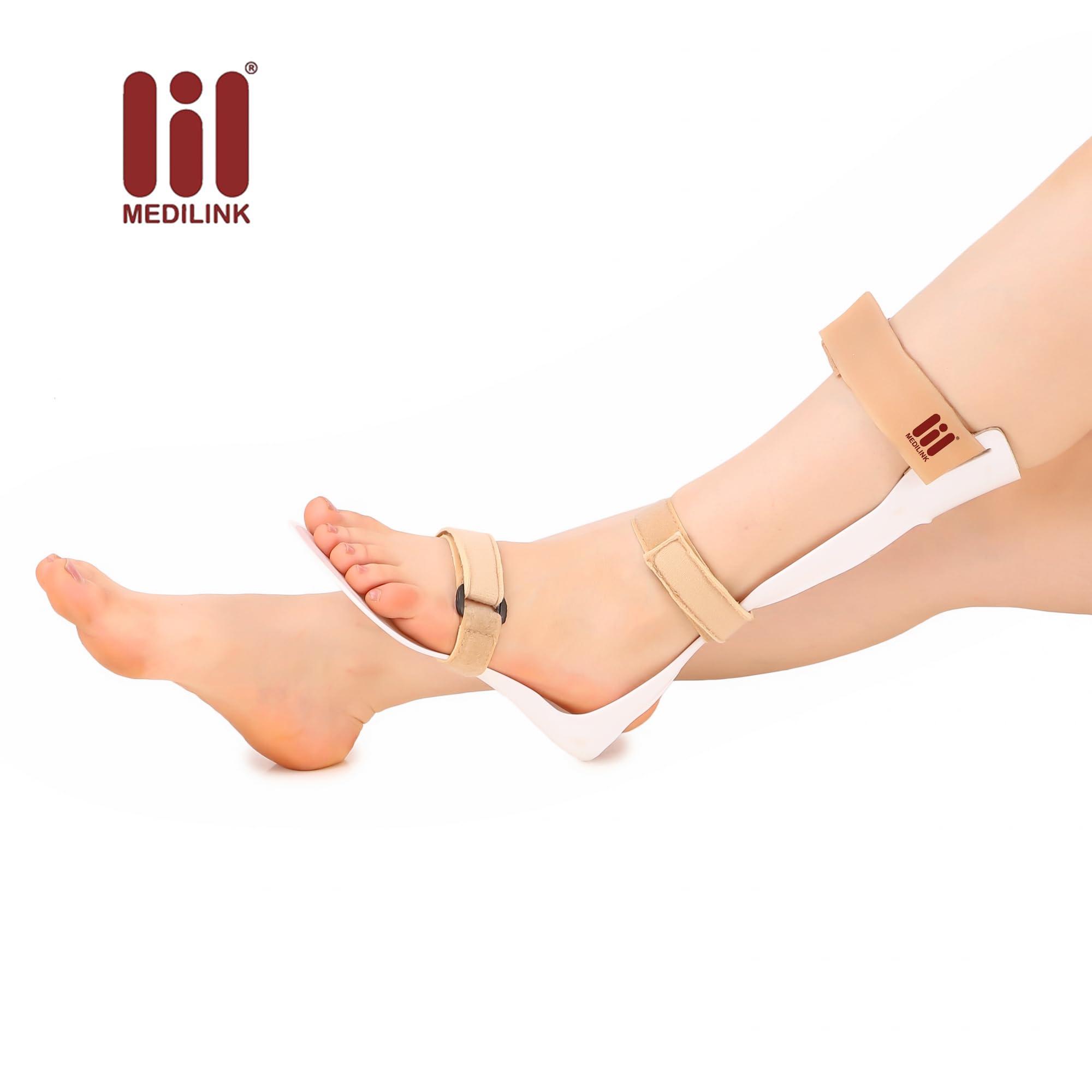 Medilink Medilink AFO Brace -Ankle Foot Orthosis support - foot drop splint- Drop Foot Postural Correction Brace- long foot plate (Right -Small)