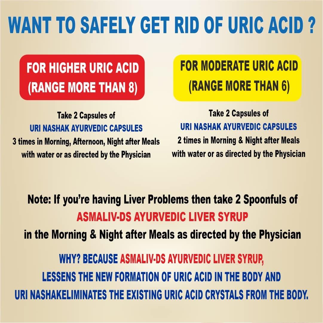 DR. ASMA HERBALS Uri Nashak Ayurvedic Capsule | Controls High Uric Acid, Joint Pain Problems, Cleanses Uric Acid (60 capsule x 4 Bottles= 240 capsule) | Mfd. by Dr. Asma Herbals Since 1972