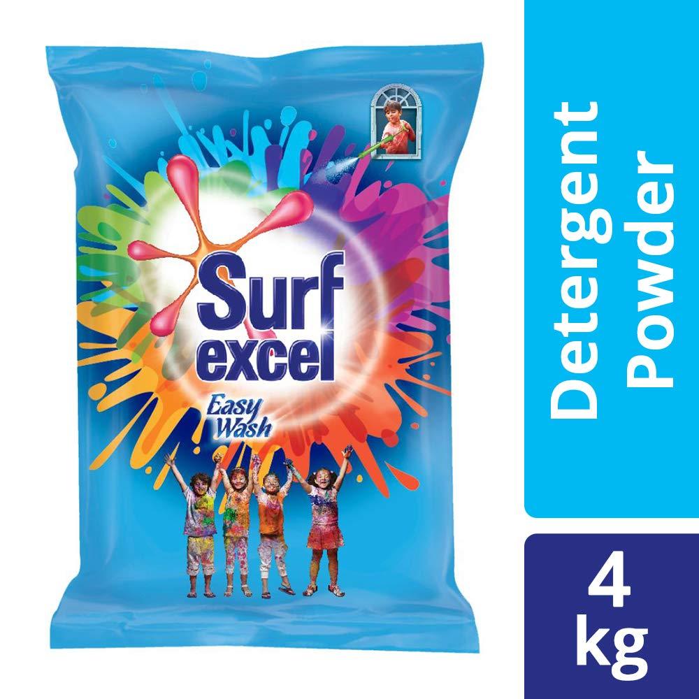 Surf Excel Surf Excel Easy Wash Detergent Powder 4 Kg, Washing Powder That Dissolves Easily & Removes Tough Stains On Clothes - Bucket & Machine Wash, 1 Count