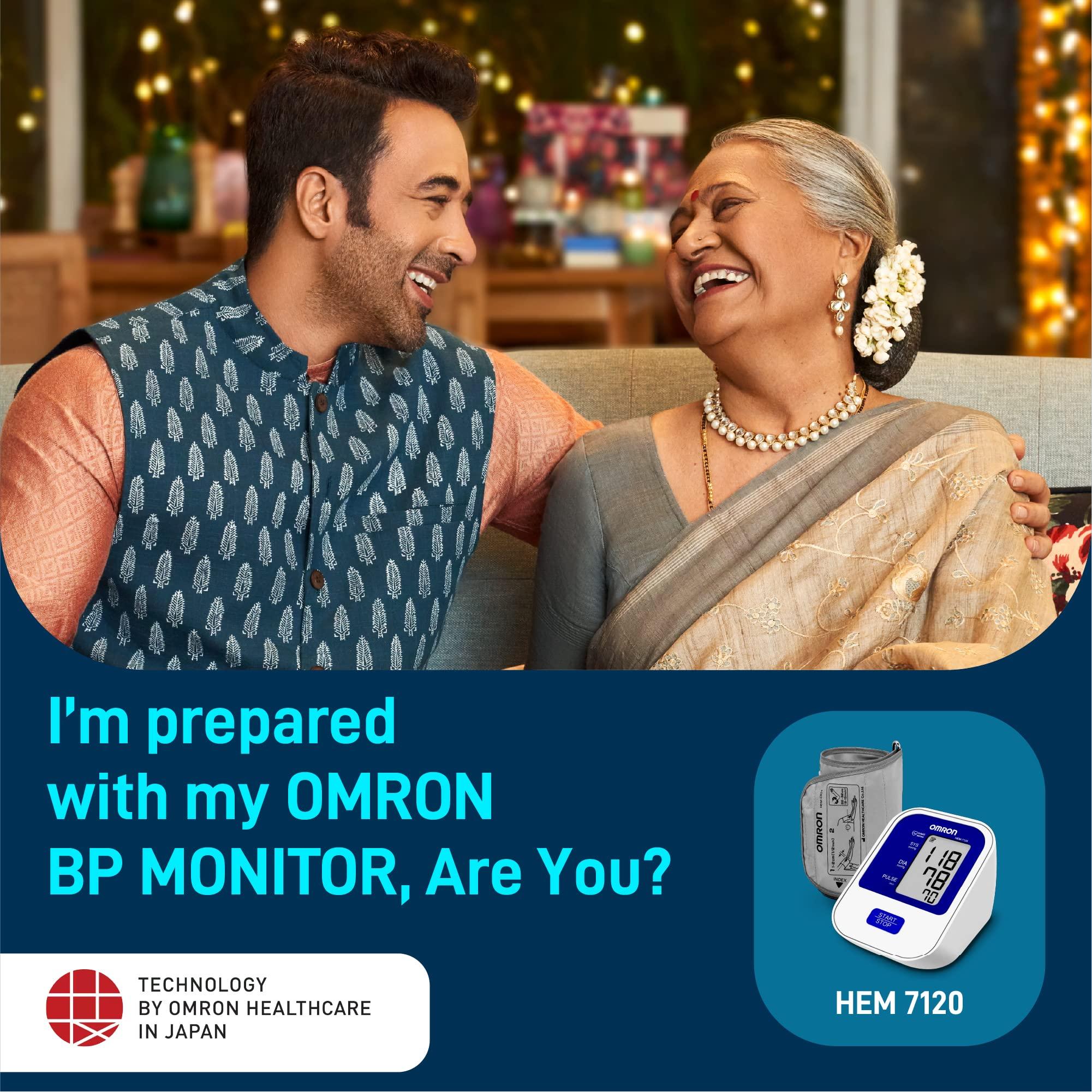 Omron Omron HEM 7124 Fully Automatic Digital Blood Pressure Monitor with Intellisense Technology For Most Accurate Measurement, White and Blue