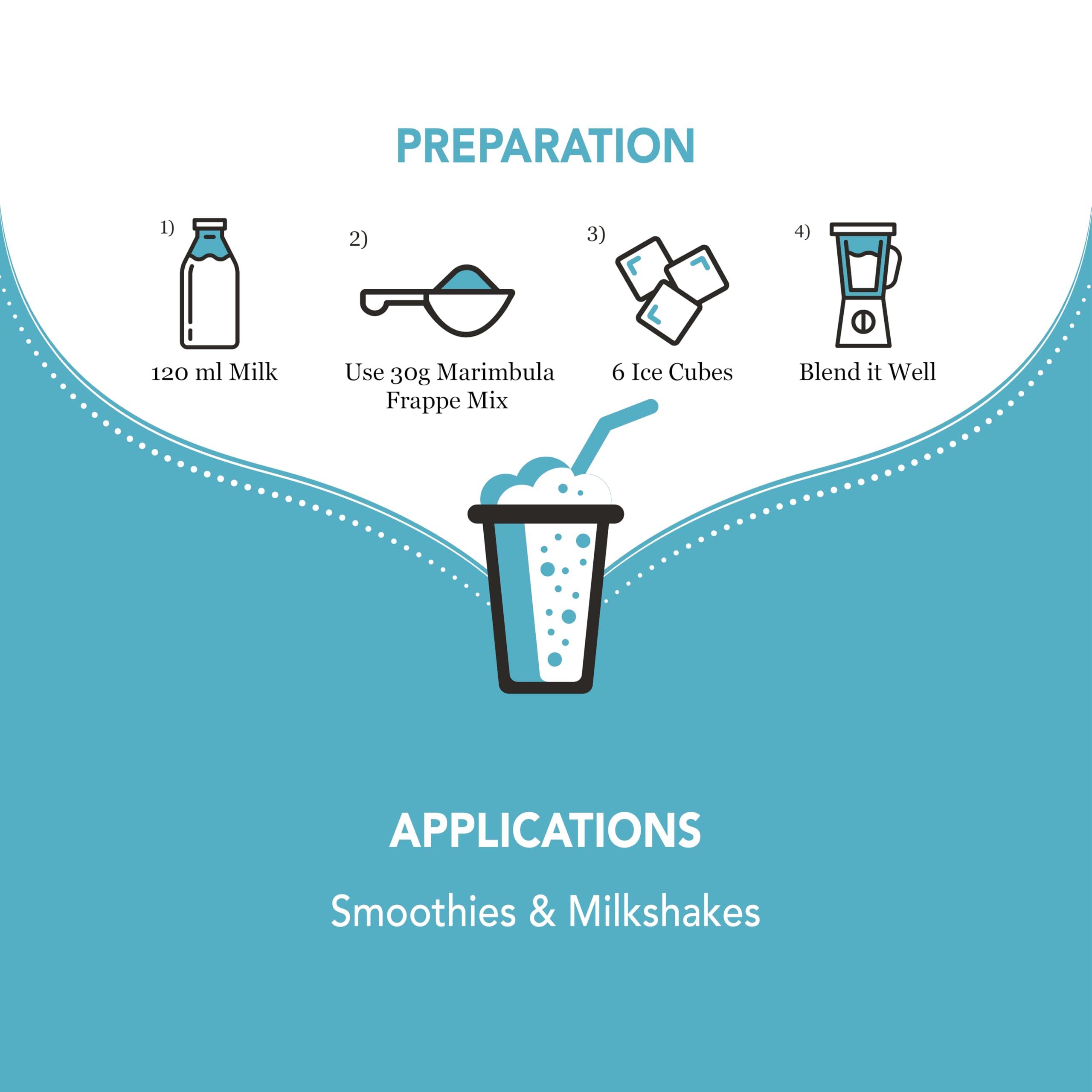 MARIMBULA Marimbula Vanilla Frappe Premix Powder | 100% Vegetarian | Suitable For Making Thick & Smooth Texture Milkshakes, Cold Coffee, Beverages And More | 1kg