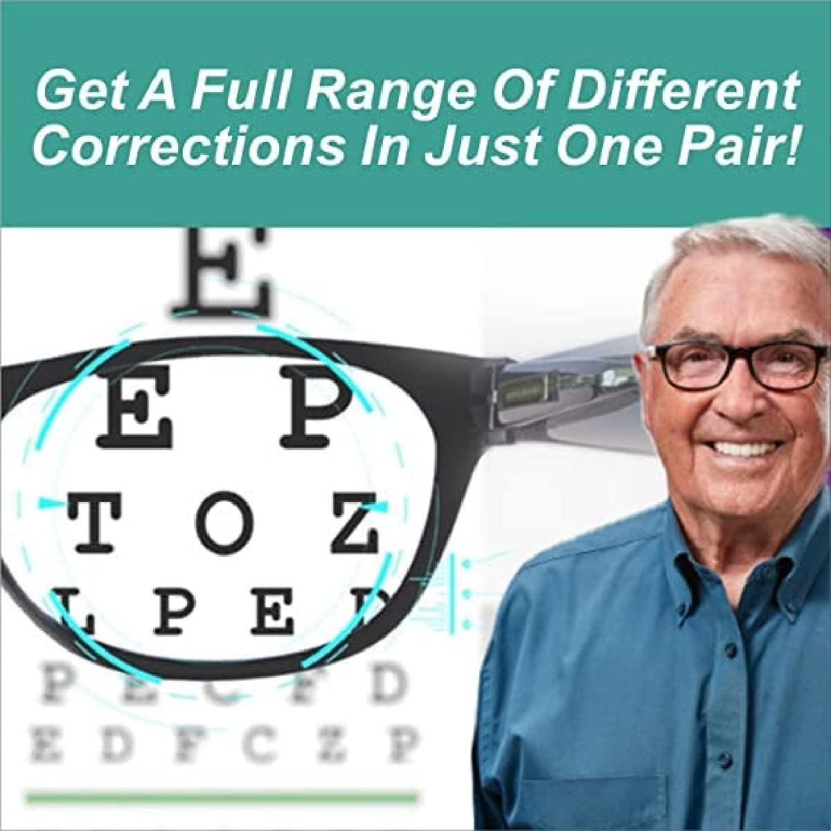 PLENARO PLENARO One Power Readers Glasses,Computer Screens Unisex Adjustable Eye Glasses, Flex Focus Auto Adjusting Optic for Women and Men Magnifying Readers