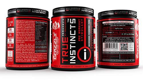 Grizzly Nutrition Grizzly Nutrition True Instincts Pre Workout - V6 Genesis-/6th generation 300gram Powder/ upto 60 Servings, citrulline, beta alanine, theanine +13 performance boosters (French kiwi martini)