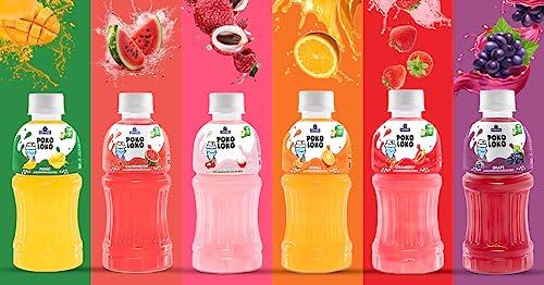 Sapphire Sapphire Poko Loko Strawberry Flavoured Fruit Juice Drink with Nata De Coco | Refreshing Fruit Drink filled with Natural Fruit Fibres, 300ml (Pack of 6)