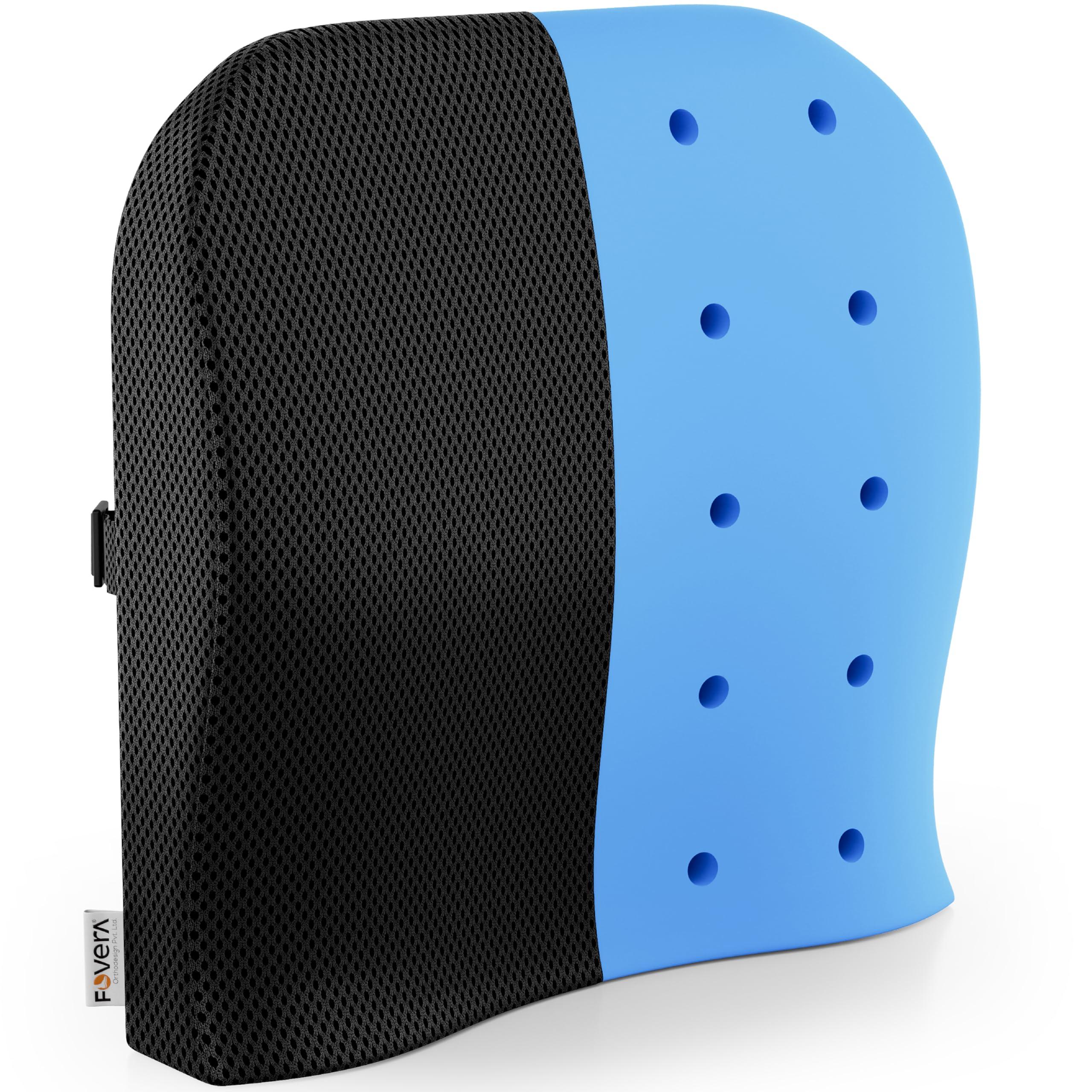 FOVERA FOVERA Back Support for Chair, Orthopedic Lumbar Support Memory Foam Mid Backrest Cushion - Designed for Back Pain Relief - Back Rest Pillow for Comfortable Sitting (Mesh Black)