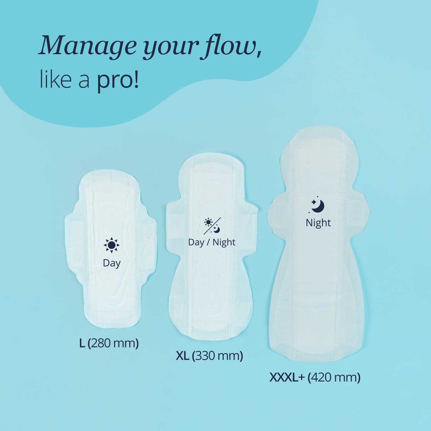 Carmesi Carmesi Air Feel Sanitary Pads With Dual Airflow Pores - 40 Large Pads | Airy, Dry, Sweat-Free, Rash-Free & Comfy | Soft, Lightweight & Ultra-Thin | Super-Absorbent Core | Non-Toxic