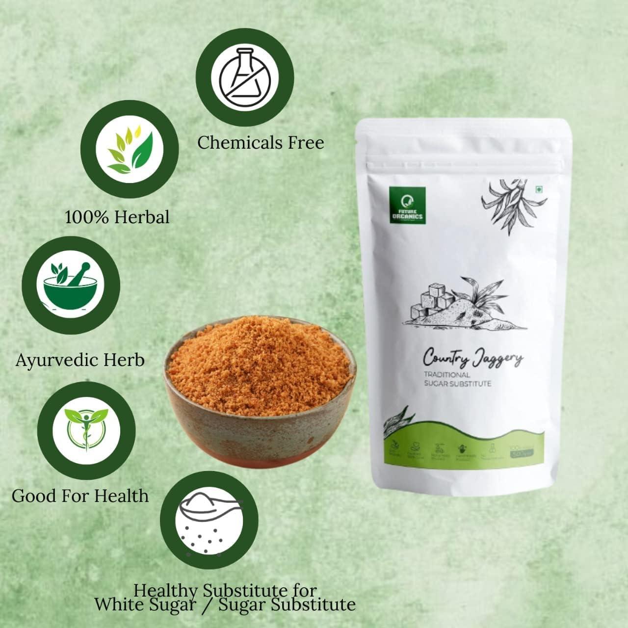 FUTURE ORGANICS Eat Oragnic! Be Organic!! Future Organics Sulphur Free Jaggery Powder 500g