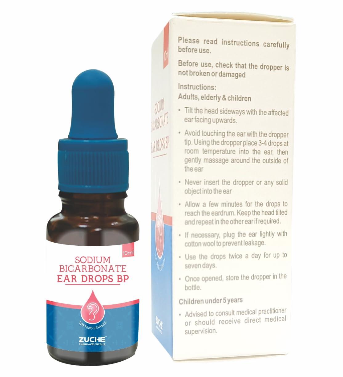 Generic Sodium Bicarbonate Ear drops 10 ml Glass (2 units) | Ear Wax Remover | Naural Product | Medical Grade