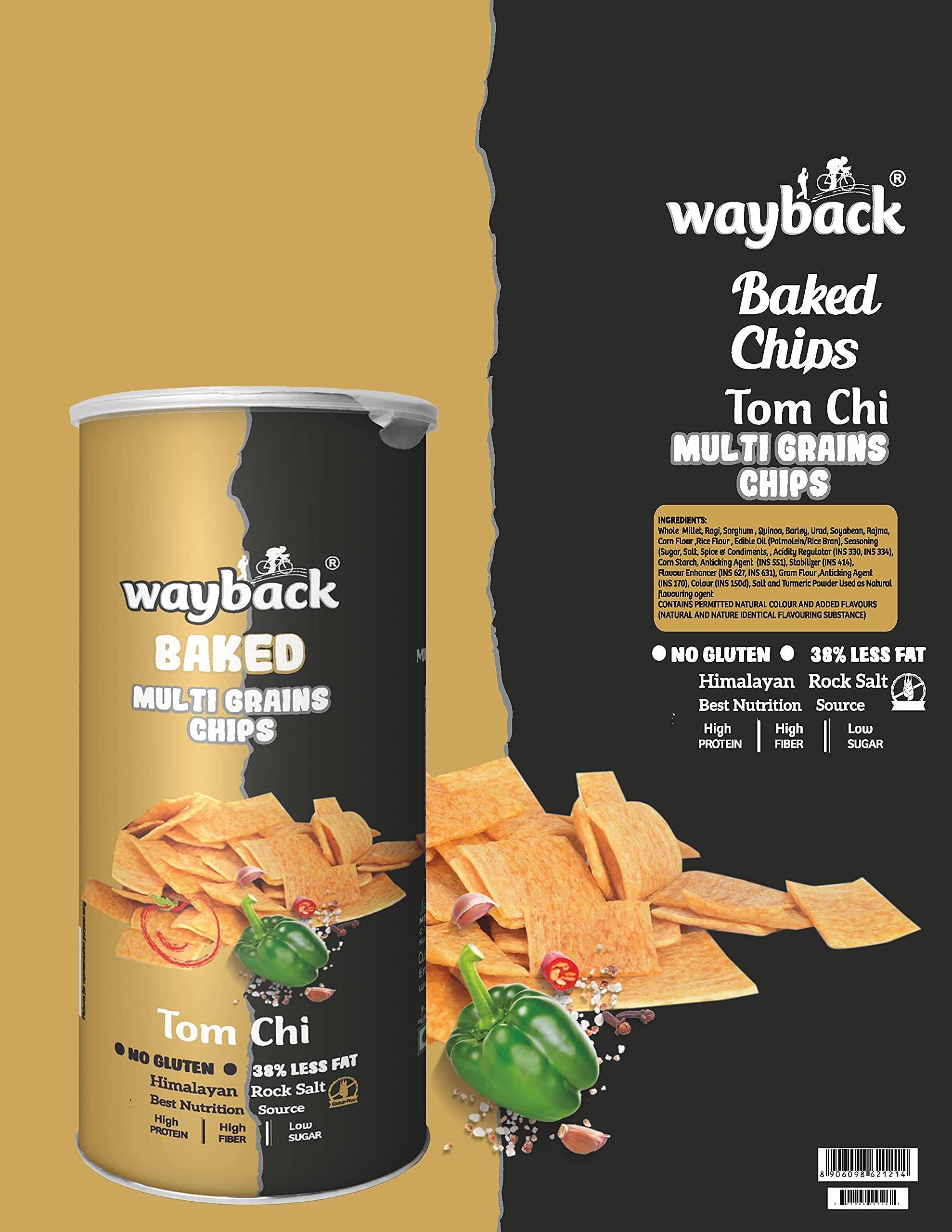 wayback WayBack Crunchy Multi Grain Tom Chi Chips | Snack Item | 150g x 1 CAN