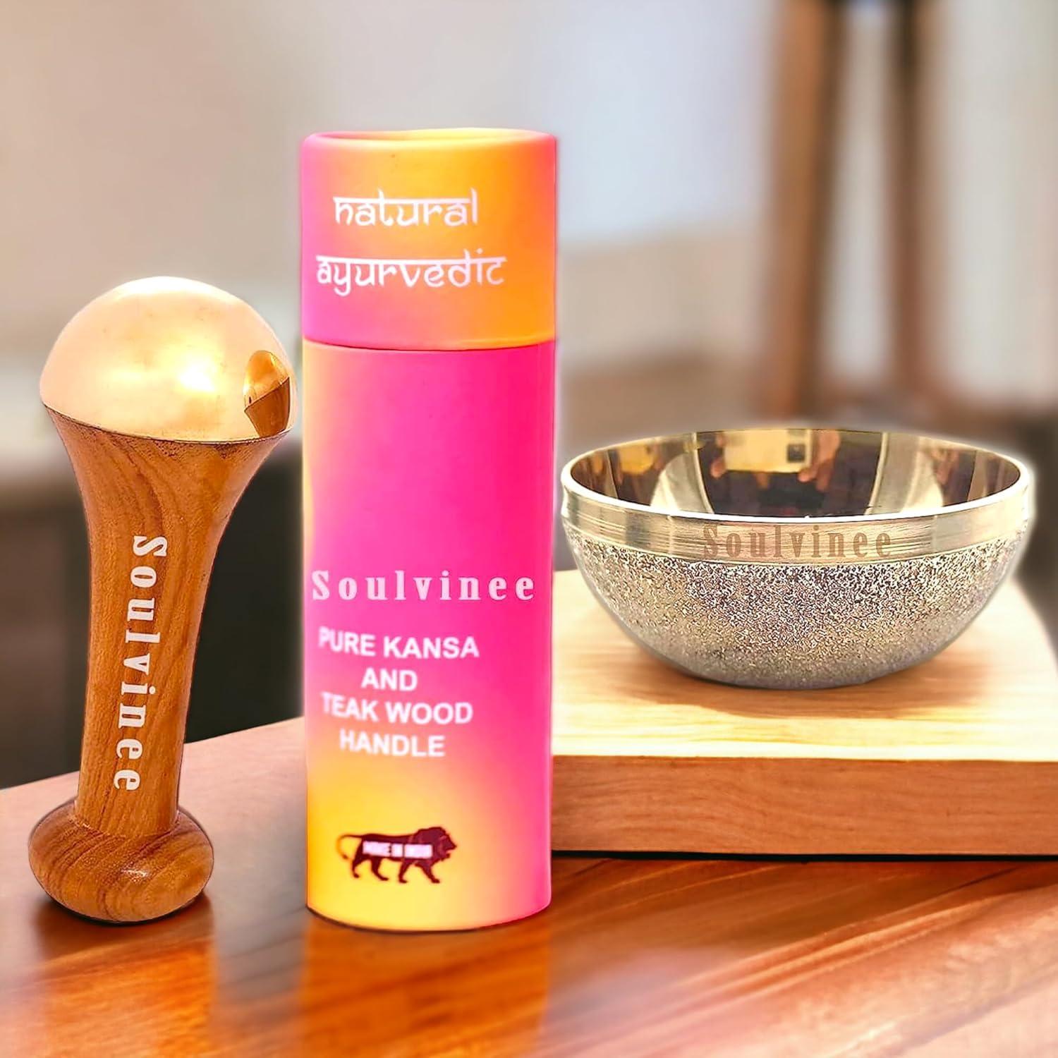 soulvinee soulvinee Bronze Kansa Natural Vatki Cup or Kansa Wand Ayurvedic Detox Foot Massager Relaxation and Deep Cleaning Ancient Indian Technique Ayurvedic Kansa Vatki Foot Massage Combo Set.
