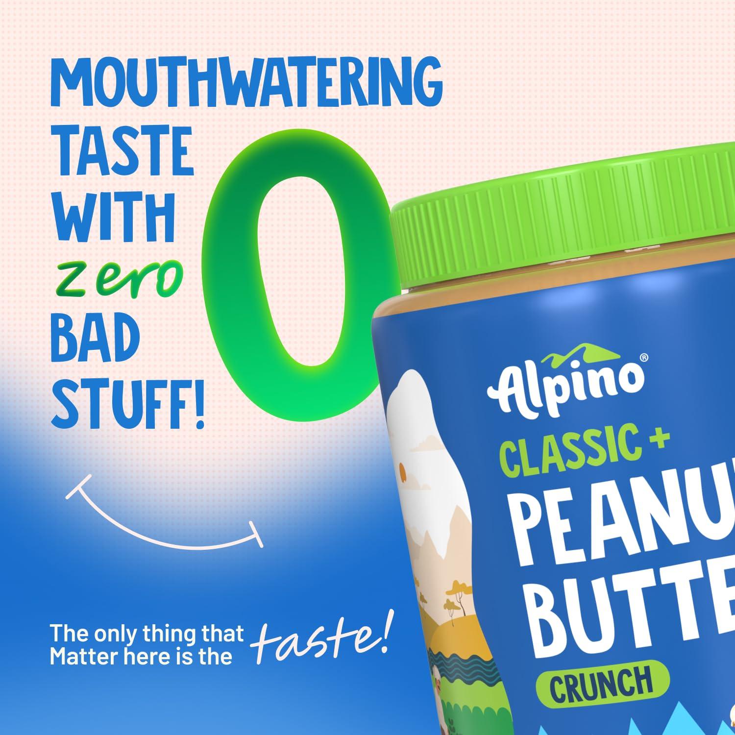 Alpino Alpino Classic Peanut Butter Crunch 1 KG | 90% Roasted Peanuts | High Protein Peanut Butter Crunchy | Gluten-Free | Vegan