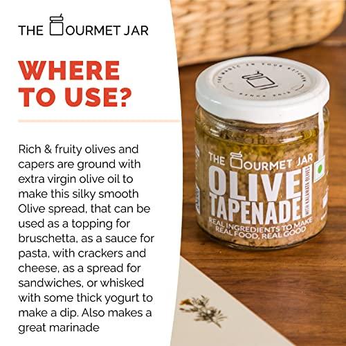 The Gourmet Jar The Gourmet Jar Olive Tapenade for Sandwich and Pasta - Nutty Dip with Kalamata Olives - Gluten Free - Nut Free Spreads - 180 Gm, Pack of 1