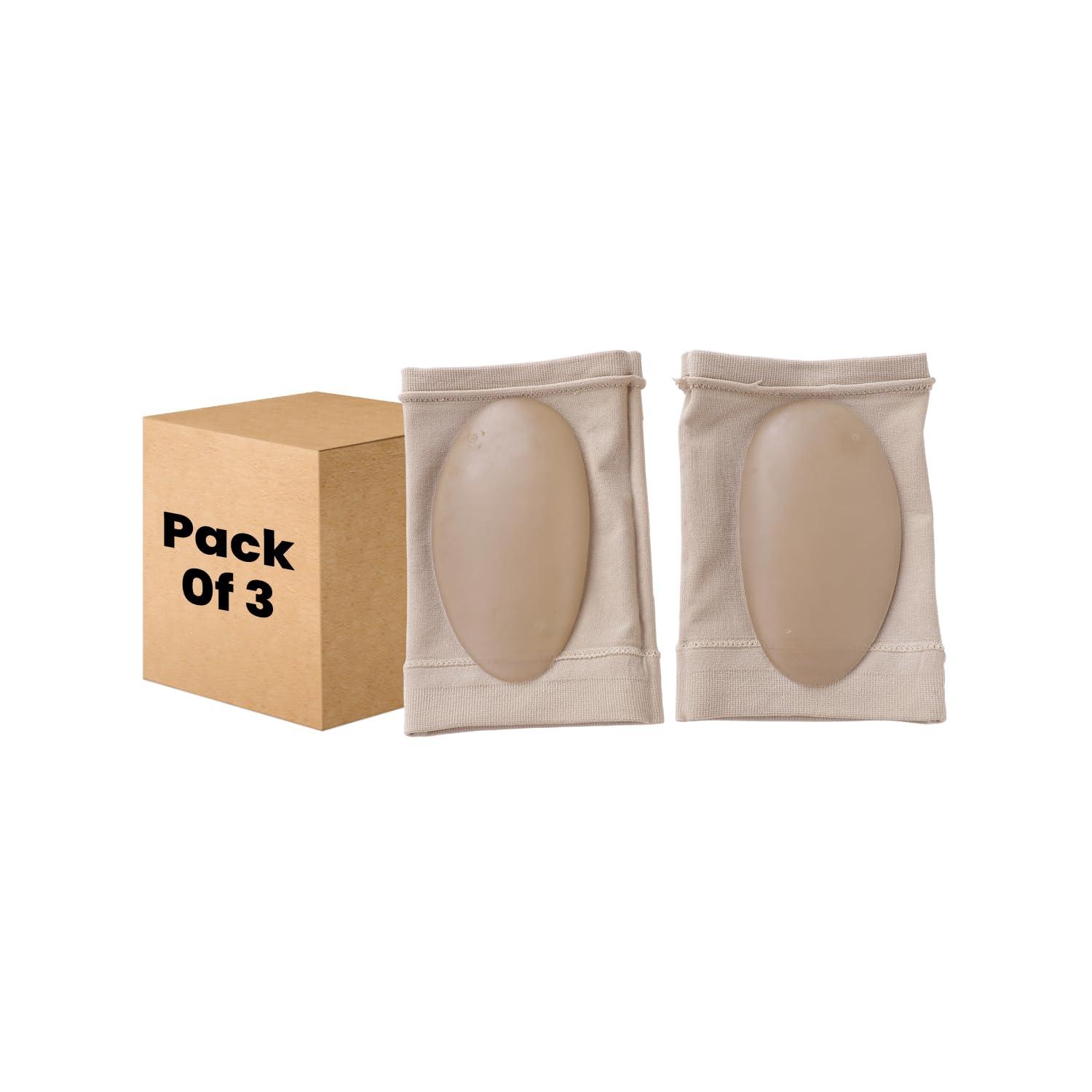 Dr Foot Dr Foot Arch Support Sleeve Cushion | For Plantar Fasciitis, Foot Pain, Muscle Relaxation, Fallen Arches | For Men & Women | Free Size With Beige Color -1 Pair (Pack of 3)