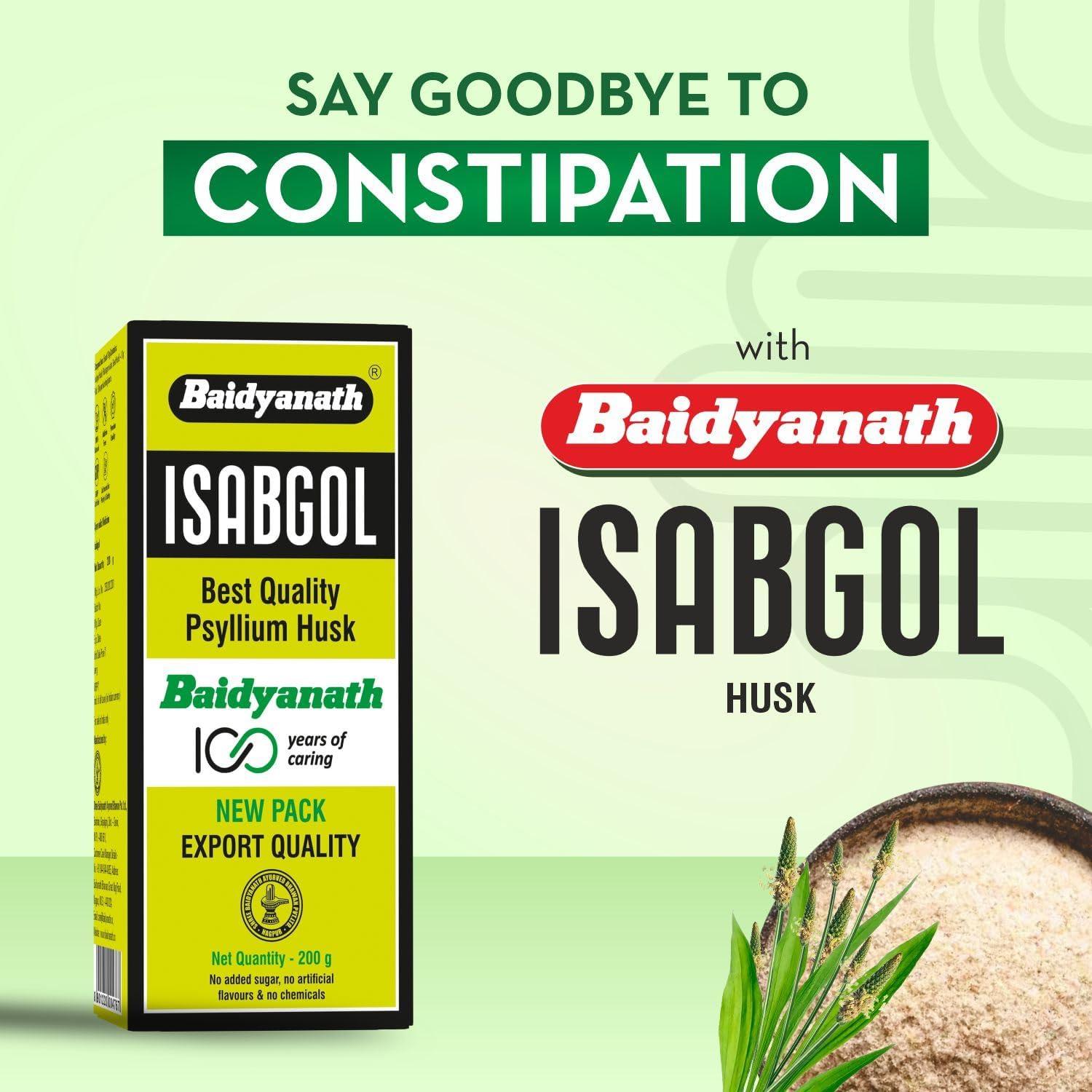 Baidyanath Asli Ayurved Baidyanath Asli Ayurved Isabgol - Psyllium Husk Powder 200 gm | Boosts Digestion | Constipation Relief Naturally | Rich Source Of Dietary Fiber Supplement (200gm (Pack of 2))