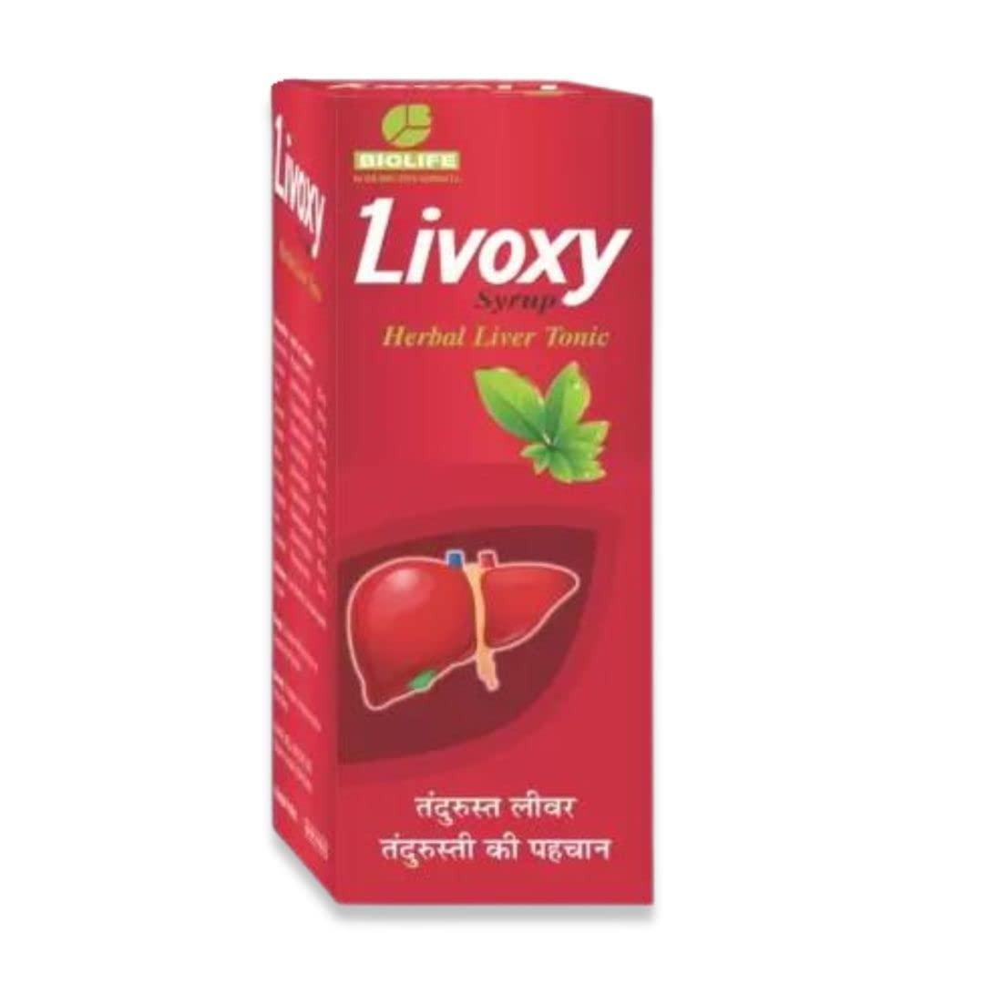 Biolife Technologies Livoxy Syrup - Ayurvedic Herbal Syrup For Liver Detoxification Function and Health with Bhumi Amla Makoy Punarnava and Other Potent Ingredients. (400 ml)