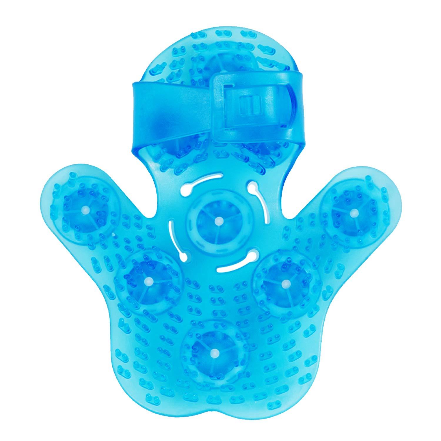 Outton Glove Massager Palm Shaped Hand Massage Manual 9 360-degree-roller Mental Roller Ball Blue by Outton