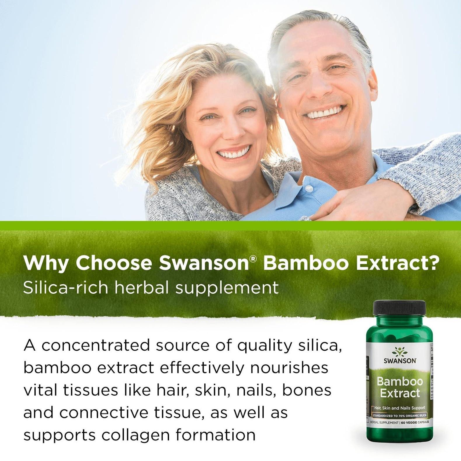 Swanson Swanson Superior Herbs Bamboo Extract -- 300mg -- 60 Capsules One Bottle of 60 Capsules