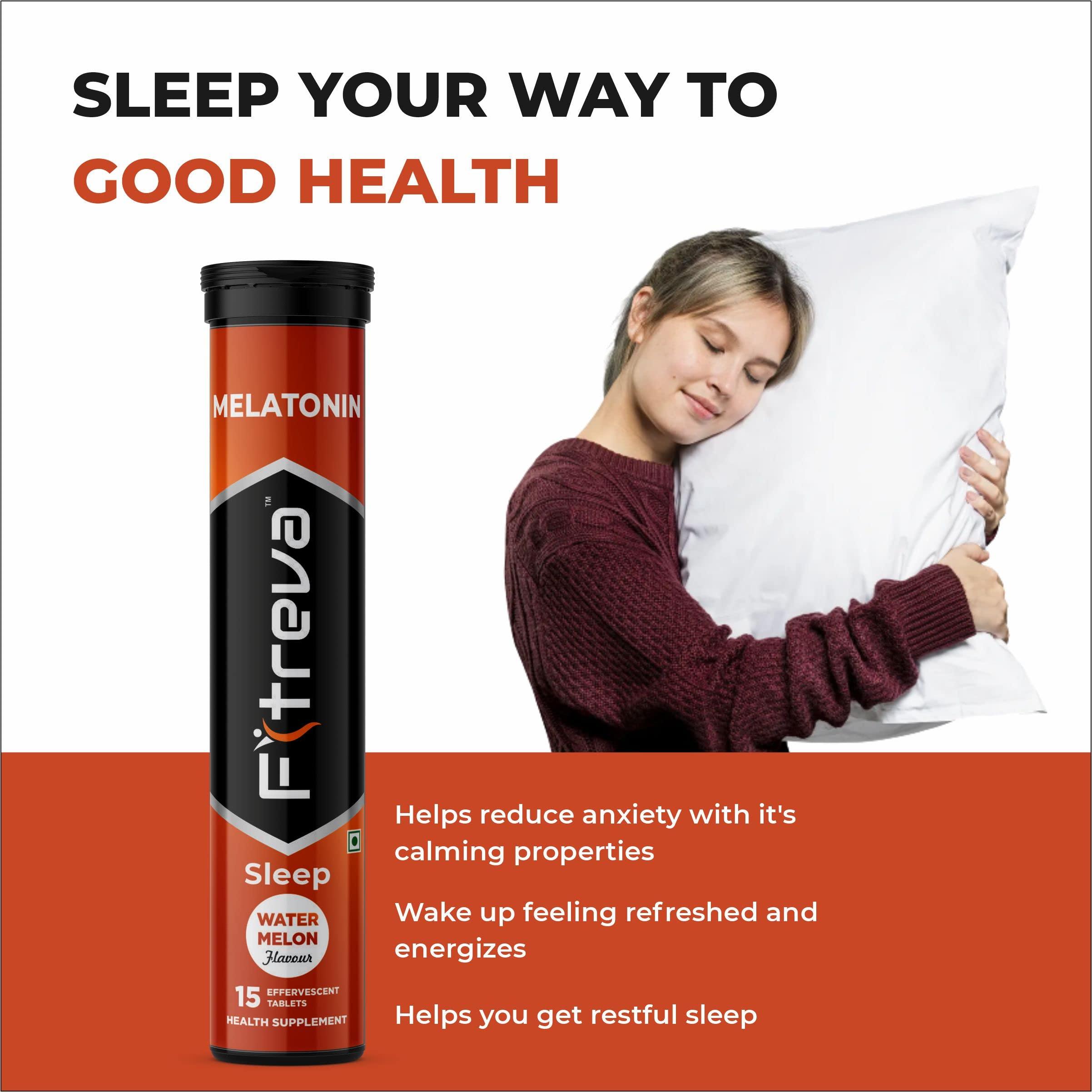 FITREVA Fitreva Melatonin 30 Effervescent Tablets for Restful Sleep - Watermelon Flavor