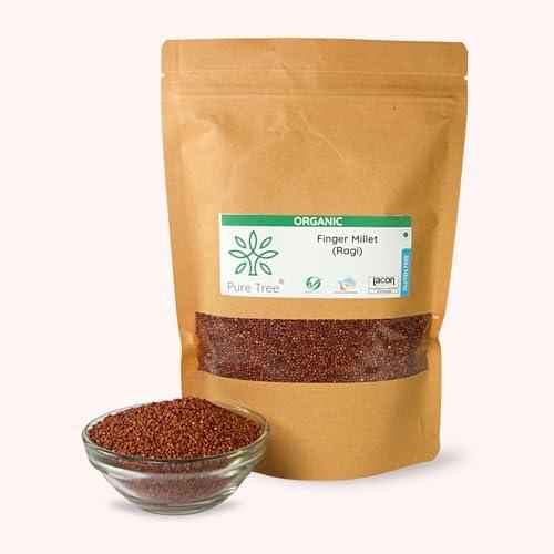Pure Tree Pure Tree Certified Organic Ragi Whole | 1900 g | Finger Millet | Nachni | Nagli | Ragi Millet Gluten-Free | Bavto | Red Finger Millet | Ragi Whole Grain