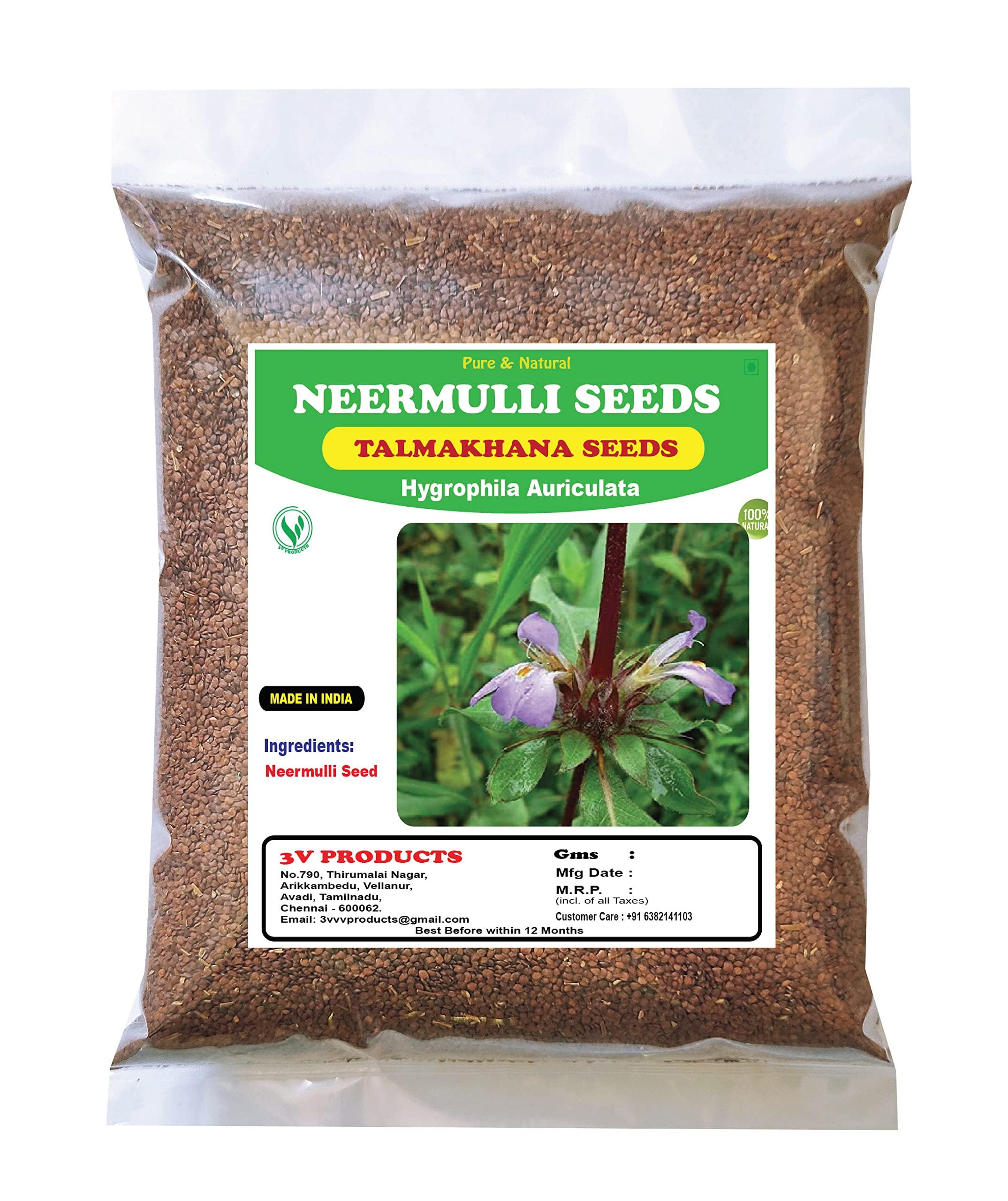 3V PRODUCTS 3V PRODUCTS Dried Neermulli Seeds 50g - Raw - Talmakhana Seed | Kokilaksha | Marsh Barbel | Hygrophila Auriculata Seed (Whole)