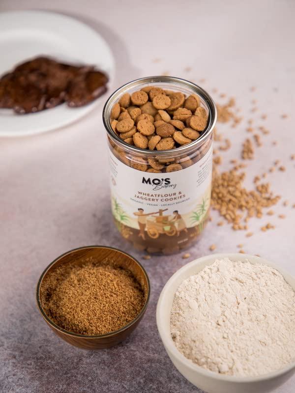 Mo's Mo's Wheatflour & Jaggery Cookies, 150 G | Cookies without Maida and refined sugar | Healthy Snack For Kids And Adults| Rich in Taste and Nutrition