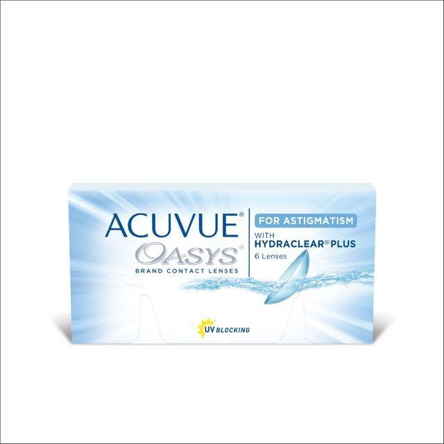 ACUVUE Acuvue Oasys for Astigmatism (Toric) Contact Lens - Pack of 6 (BC 8.6mm, 0 Diopters, Cyl -2.75, Axis 180)
