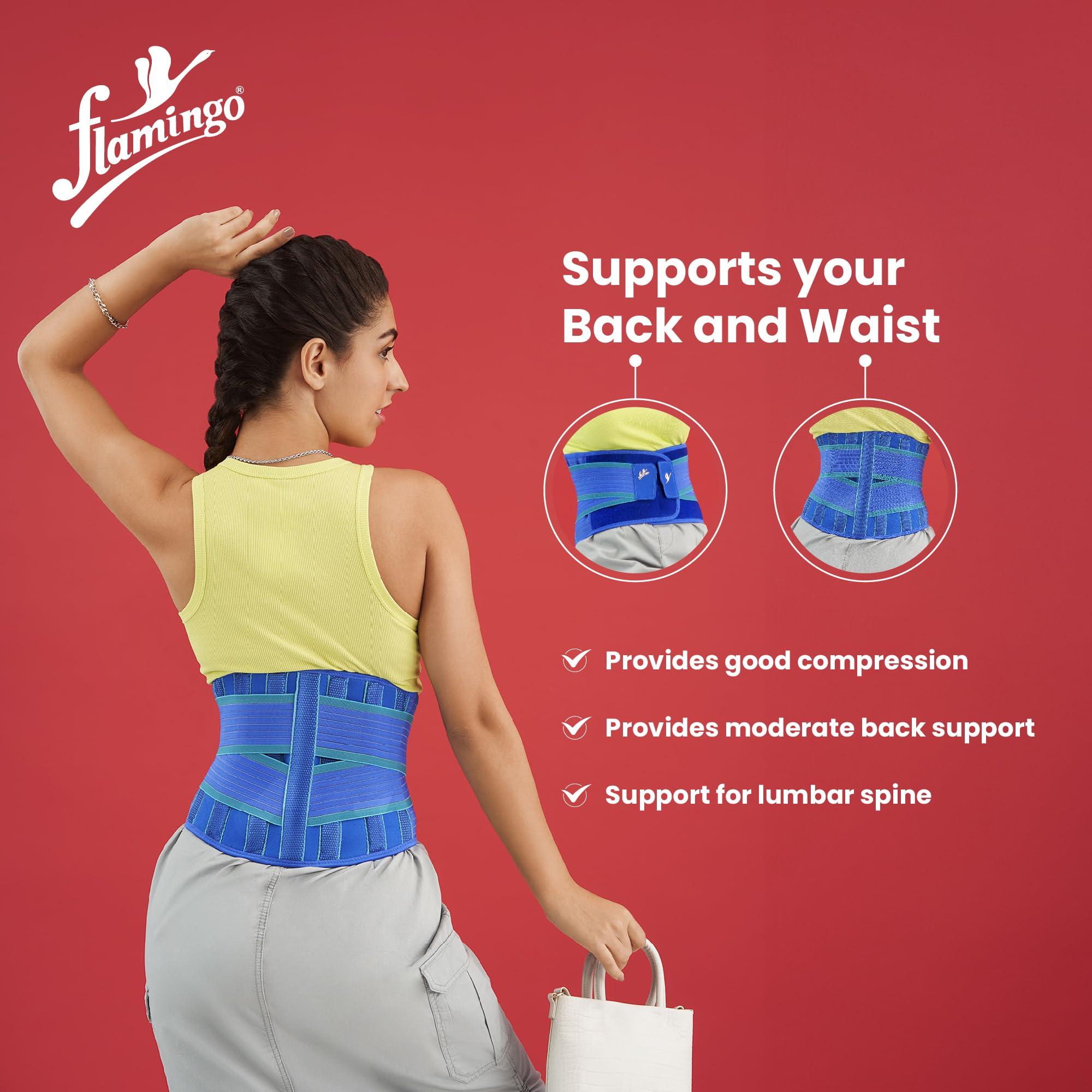 Flamingo Flamingo Premium Lumbar Sacro Support (L.S.Belt), Blue (L)