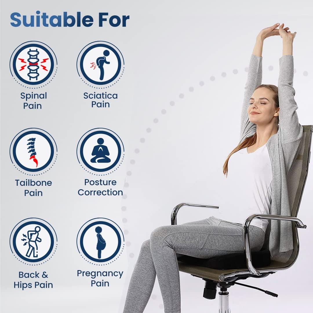 Dr Trust Dr Trust (USA Non-Slip Orthopedic Coccyx Seat Cushion for Tailbone & Sciatica Pain Relief Hip Support