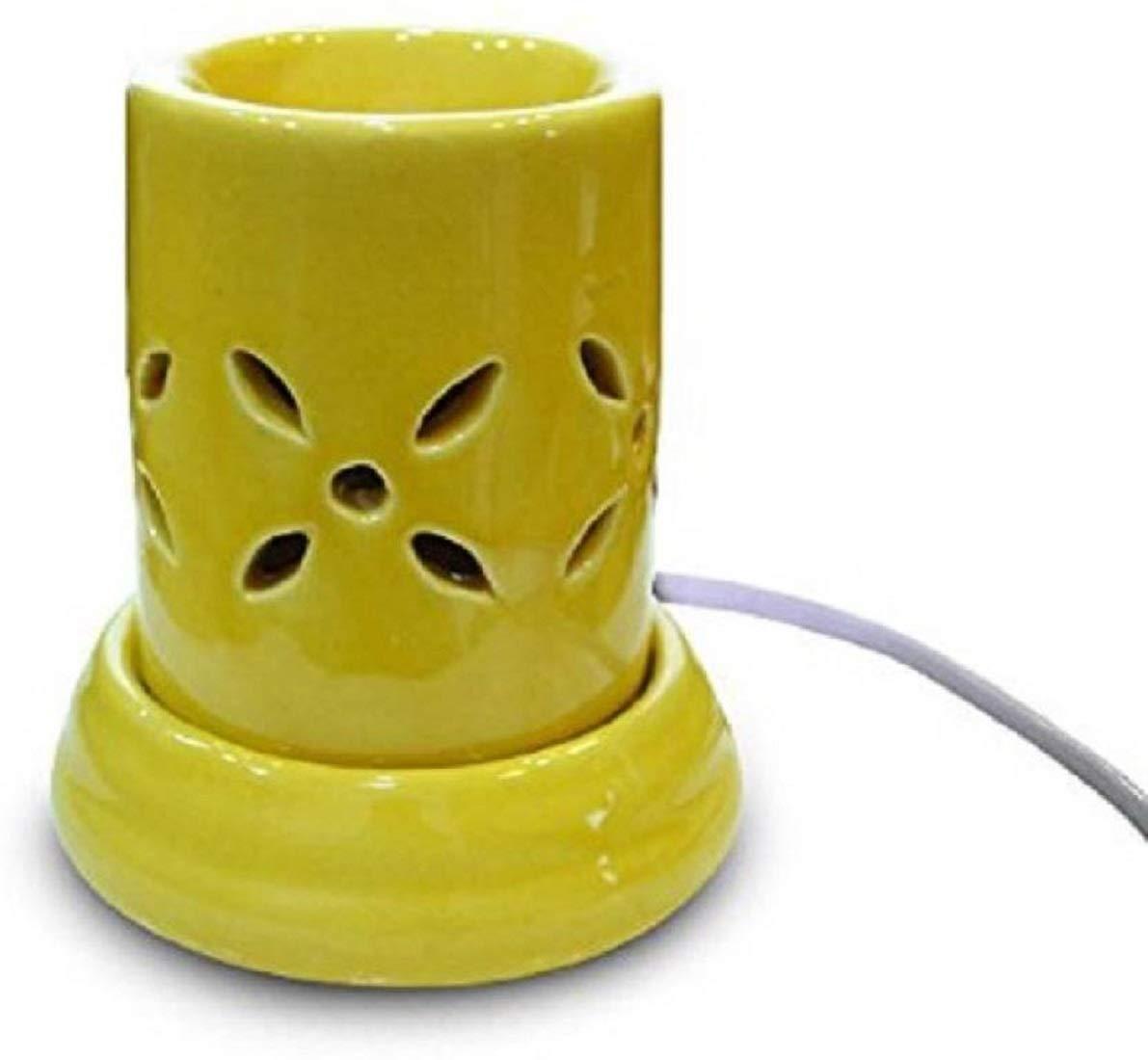 Lyallpur Stores Electric Flower Ceramic Diffuser- Yellow Color | Pack Consists of 1 Diffuser With 1 Fragrance Oil Free | By Yesno.in