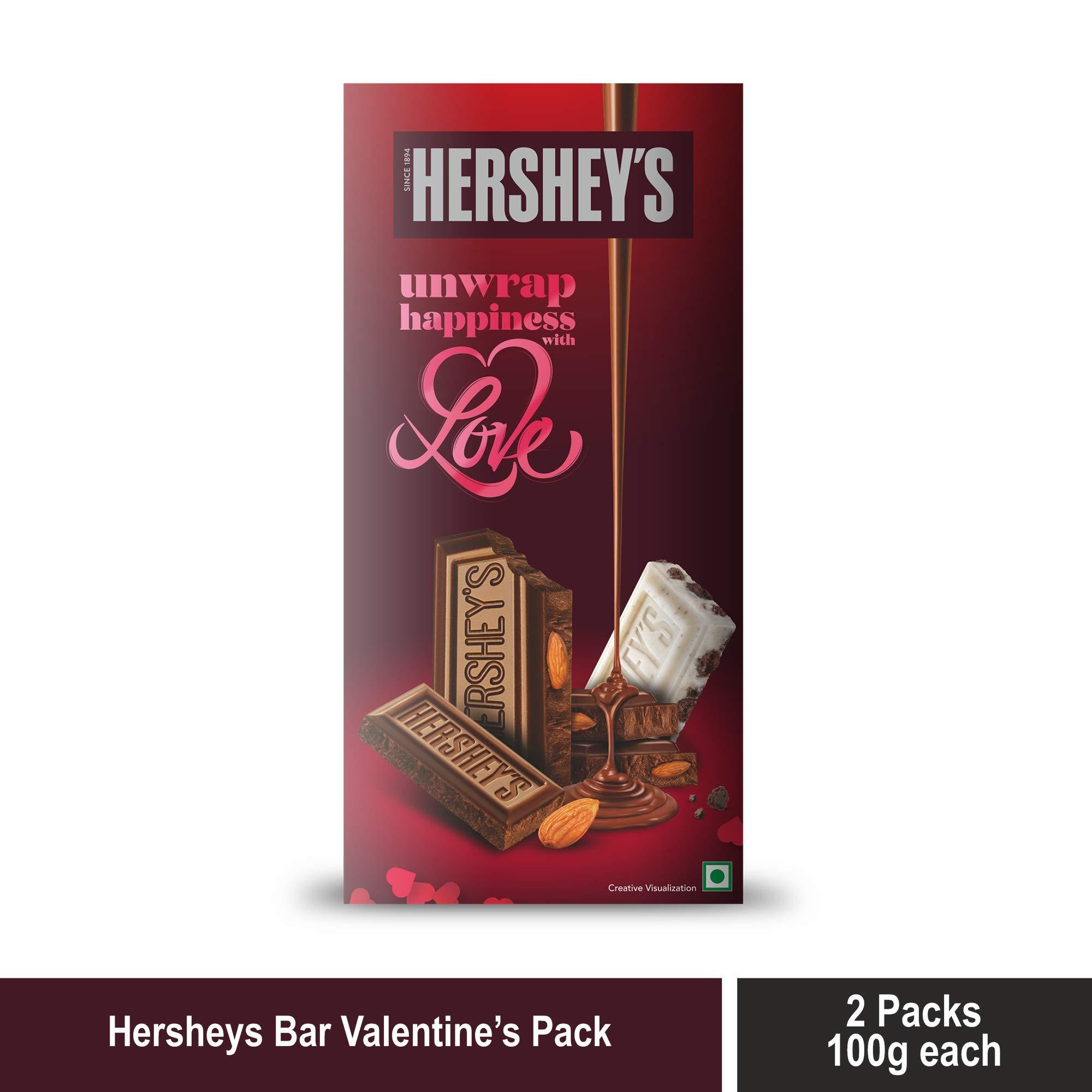 HERSHEY'S Hershey's Bar Whole Almond & Creamy Milk Chocolate, 100 gm (Pack of 2)
